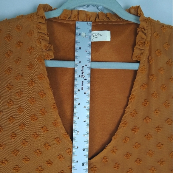 ALTAR'D STATE A Beautiful Soul Orange Dress Swiss Dots Women's Size C, 3X, 22-24 - Picture 7 of 9